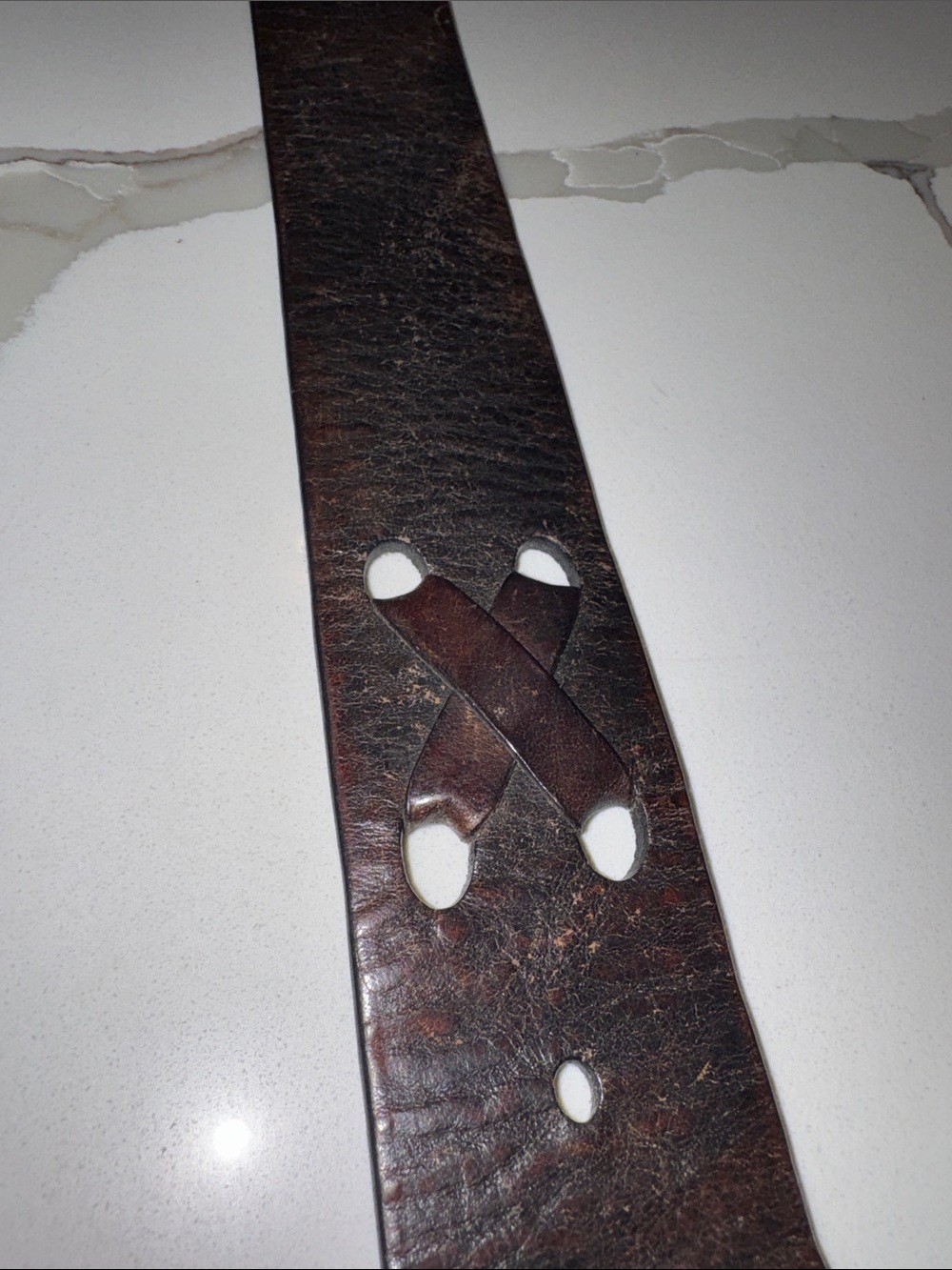 Lauren Ralph Lauren Distressed Dark Brown Leather Women's Belt small - Picture 8 of 12